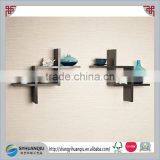 Home Office Corner Decorative Floating Wall Display Door Criss Cross Shelf Set 2 thumbnail-1