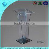 2015 Hot Sales Plexiglass Crystal Podium Clear Acrylic Wedding Led Podium