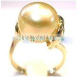 Fashion Design Golden South Sea Pearl and Gold Ring thumbnail-2