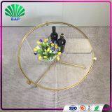 Clear Acrylic Round Coffee Table Living Room Center Tea Table Gold Metal Design thumbnail-3