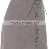 Newest Women's High Street Fashion Designe Sexy Grey Bandage Skirt thumbnail-3