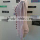 Lady Sweater Fashion Design Wool Garment Cardigan Long With Silk thumbnail-2