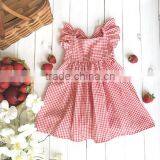 2017 New Style Baby Clothes Cheap Wholesale Children's Boutique Sleeveless Summer Baby Girl Red Party Dress thumbnail-1