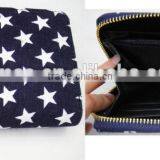 Fashion Lady Latest Cotton Canvas Print Dog Animal Star Wallet thumbnail-3