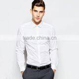 Slim Fit White Shirt With Long Sleeves Formal Business White Shirt in Poplin thumbnail-1