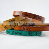 Personalized Inspired Words Engraved Leather Bracelet, Custom Logo Hand-stamped Leather Bracelet, Adjustable Leather Bracelet thumbnail-1