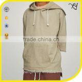 Hip Hop Style Fashion Street Wear Design 3/4 Sleeve Boy Fleece Wholesale Blank Hoodies Sweatshirts thumbnail-1