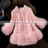 New Real Rabbit Fur Coat 2016 Fashion Autumn Winter Women Fur Coat Jackets Slim Medium Tassel Fur Coat thumbnail-2