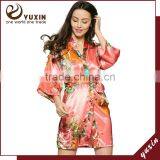 Silk Satin Floral Robe Kimono Robes Bath Robe Custom Made Japan Kimono Robe LF002 thumbnail-2