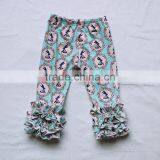 Beautiful Girls Tunic Pants Outfits Hot Sale Cute Bunny Floral Pants Wholesale Cotton Knit Tunic Girls Ruffle Pearls Set thumbnail-3