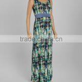 New Fashionable Maternity Dresses With Green And Blue Abstract Maternity Maxi Dress Sleeveless Women Clothing WD80817-24
