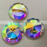 Crystal AB Glass Flat Back no Hotfix Crystal Element Brilliant Round Flat Back Stone With Two Holes thumbnail-1