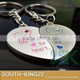 Girl Boy Alluminum Alloy Half Hearts Keychain thumbnail-2