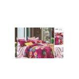 Home Bedroom Red Flower Printed Flat Queen Size 100 Cotton Custom Made Bedding Sets thumbnail-1