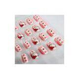 Pink Hello Kitty 3D Cartoon Fake Fingernails Art With Heart / Diamonds thumbnail-1