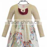 Top Quality Cute Children Boutique Dress for Fall Little Gril Stripe Ruffle Dress thumbnail-6