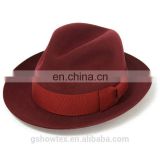 2016 New style wool felt women red hat fedora