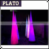 Color changing inflatable lighted cone for party decoration