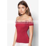 Wholesale Off Shoulder Tunic Tops Fashion Design Red Ladies Blouses & Tops thumbnail-2