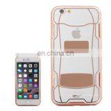 Sports Car Pattern Plating & Acrylic Combination Case for iPhone 6(Coffee