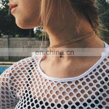 Dainty Gold Color Disc Coin Choker Beads Charms Choker Jewelry Simple Chain Chokers Necklaces for Women Gifts thumbnail-1