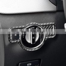 Hot sale For Mercedes Benz A B C E G Class CLA GLA GLE GLK GL Accessories Carbon Fiber Headlight Switch Cover Trim Car Stickers