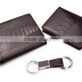 High Quality Custom Genuine Real Ostrich Leg Leather Small Wallet for Men thumbnail-2