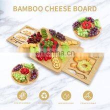 Bamboo Wood Extra Large Charcuterie Board Cheese Board Set With Hidden Drawer And Slate Stone thumbnail-5