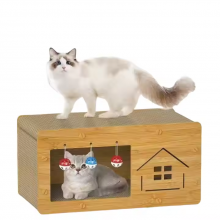 MEOW LOVE New Pet Toys Corrugated Paper Material Wear Resistant Cat Scratch Board Double Storey Cat House Pet Products thumbnail-3