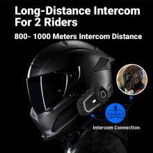S2 Motorcycle Accessories Support 2 Riders Bluetooth Intercom System Connection 2 Mobile Phones Walkie Talkie 800 Meters Helmet Intercom Headset thumbnail-3