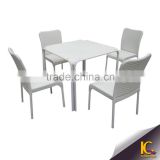High top recycled patio garden furniture set hideaway dining table and chair set