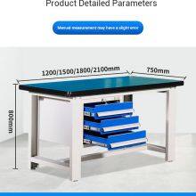 Mesa de trabalho de força industrial Hengna com armário de três gavetas e estrutura de metal para armazém thumbnail-2