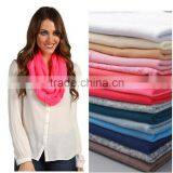 Hot Sale Woman Fashion Plain Cotton Infinity Scarf