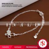 2014 Figaro Style Silver Butterfly Anklet Jewelry A021 thumbnail-1