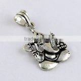 Plain Silver Oxidized Lord Ganesh Silver Pendant, 925 Silver Jewellery, Sterling Silver Jewellery thumbnail-1