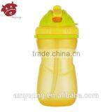 BPA Free Child Plastic Sport Drinking Water Bottle With Lid and Straw,sippy Cup for Kids thumbnail-1