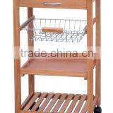 STAINLESS TOP WOODEN TROLLEY thumbnail-1