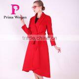 2016 New Design Spring Women Length Slim Fit Wool Coat With Belt thumbnail-3