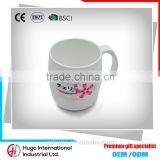 Alibaba China High Quality Cute Gift Customize Cherry Blossoms White Porcelain Mugs