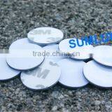 On Metal NFC Tag Sticker Round 25mm PVC White RFID ISO14443A With 3M Adhesive
