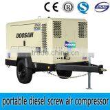 2014 hot sale !high quality Doosan portable diesel screw air compressor