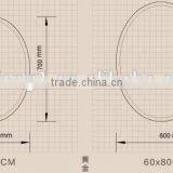 Modern Bevel Aluminium Wall Hanging Oval Mirror Piece for Bathroom thumbnail-4