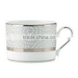 Simple and Easy Golden Bone China Embossed Coffee Cup