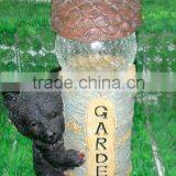 Polyresin Bear Solar Light for Garden Decoration