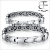 Magnet stainless steel Link Chain cuff bracelets for Couples, anti snoring bracelet