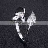 Synthetic Blue Gemstone High Quality cz Engagement Rings White Copper Jewelry thumbnail-3