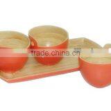 2014 Vietnam New Design Bamboo Product Sushi Tray-bamboo Serving Bowl Sets