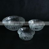 round clear fruit salad cheap decorative glass bowl set