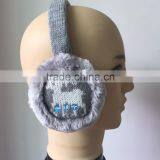 2016 Wireless Bluetooth Earmuffs Music Headset Stereo Headphone Winter Warm Knitted Earmuff thumbnail-2