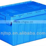 Container attached with foldable lid